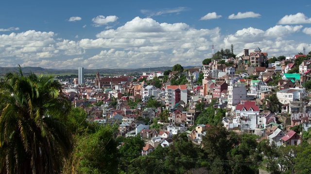 Time lapse of Antananarivo city at sunny day. Madagascar