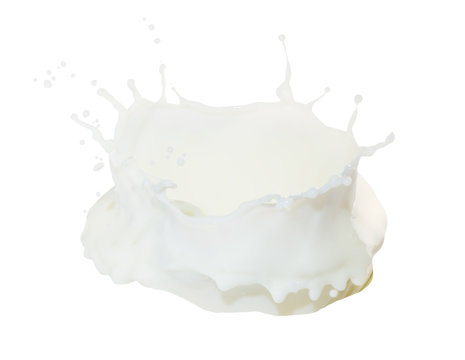 splash of milk isolated on the white background