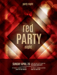 Red Light Effect party invitation flyer template - 75815119