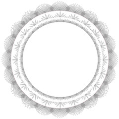 Lace circle frame vector background