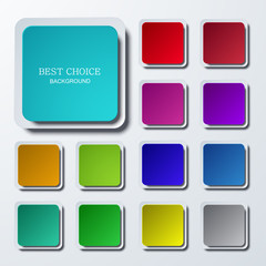 Vector modern colorful square icons set