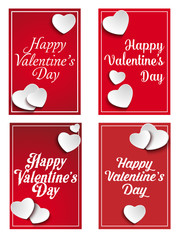 Naklejka premium Valentines Day Set of Four Web Banners