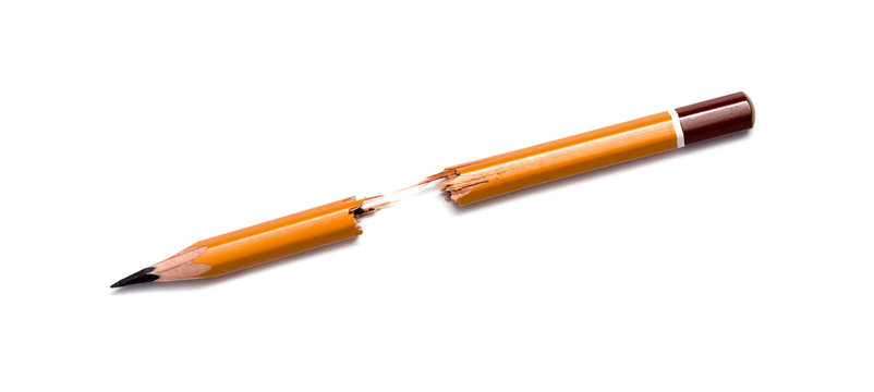 broken pencil on a white background - Powered by Adobe