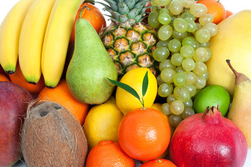 Fresh mixed fruits background