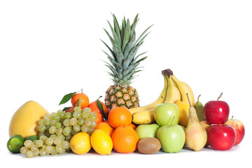 Fototapeta na wymiar Group of fruits isolated