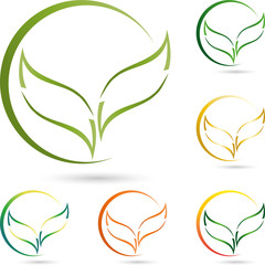Fototapeta na wymiar Logo, Blätter, Pflanze, Blume