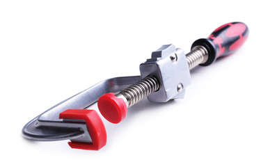 Joiner Clamp (wood tools) isolated on white