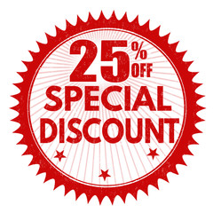 Special discount 25% off stamp