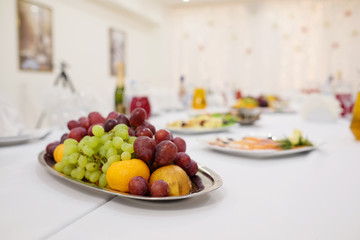 fruit platter on a banquet table