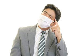 風邪に罹患した男性