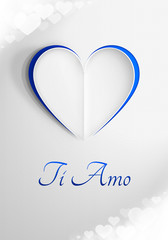 Elegancka kartka walentynkowa 'Ti Amo'