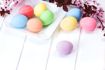 Pastel colored Easter eggs