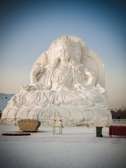 Snow sculptures Buddha