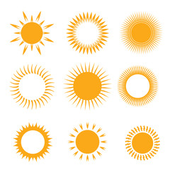 vector orange symbol of sun
