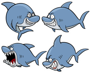 Obraz premium Vector illustration of Cartoon Shark