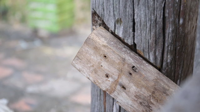 Closeup of Carpenter use equipment to repare the furniture