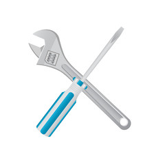 Vector wrench and screwdriver  icon