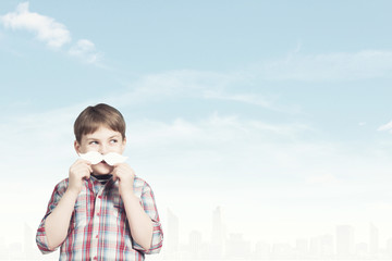 Kid with mustache