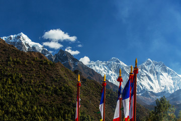 Mountain scenery in Himalaya, on an autumn sunny day