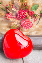 heart shapes on floor.