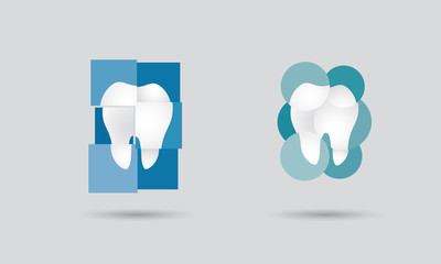 Dental practice, dentistry network or dental services logo set
