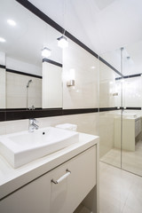 White and black bathroom