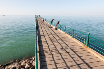 Souq Sharq Pier at the Arabian Gulf coast in Kuwait