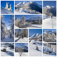 Winter landscape collage