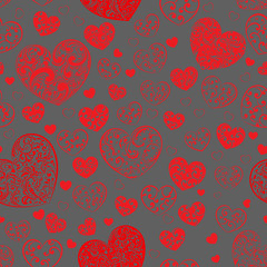 Seamless pattern of hearts