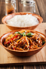 Chinese chicken with rice noodles