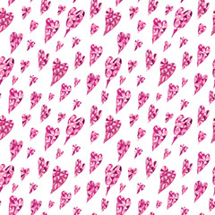Watercolor heart pattern