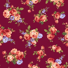 Rolgordijnen Vintage Bloemen バラのパターン  © daicokuebisu