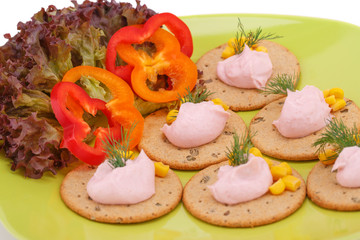 Cream on crackers