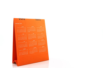 Orange blank paper desk spiral calendar 2016.