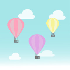 balloon in the sky,hot air balloon,vector illustration,backgroun