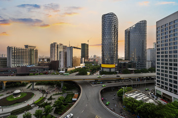 Aerial view of city night