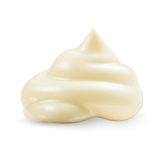 Handful of mayonnaise. Swirl on white background. Clipping path.