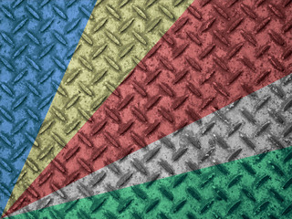 seychelles flag on grunge wall