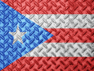 Puerto Rico flag on grunge wall