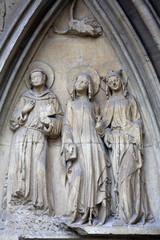 Statue of Saints, facade of Minoriten kirche in Vienna
