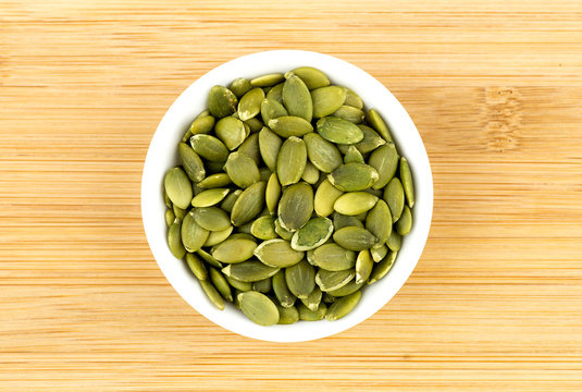 Fresh Pumpkin Seeds In Bowl