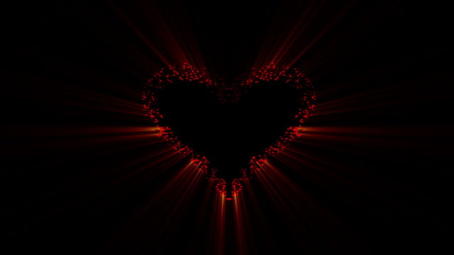 Valentines day, heart bada boom on black background