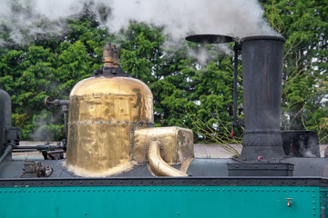 Fototapeta na wymiar Locomotive à vapeur, 1909, en Baie de Somme, Picardie