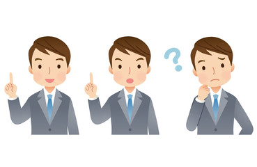 スーツを着た男性　ビジネスマン　表情セット