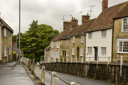 street downhill at Sherborne, Dorset