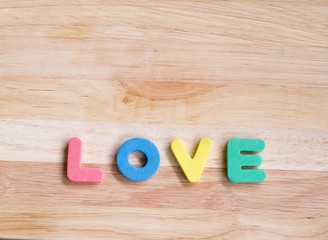 love on wooden background, Valentines Day background