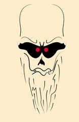 abstract demon sketch portrait