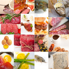 high protein food collection collage