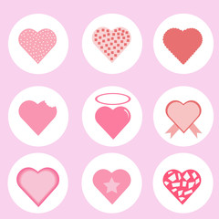 patton love,icon heart,vector,illustration,heart pink