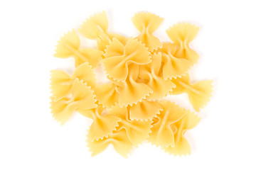 Uncooked farfalle pasta